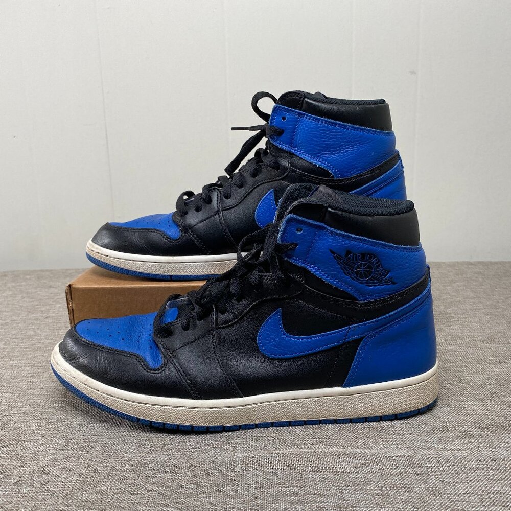 Nike Jordan 1 Retro Sneaker Shoe Men's 12 555088-007 Black Varsity Royal White